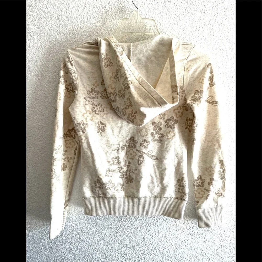 OLD NAVY girls floral full zip hoodie sweater- L